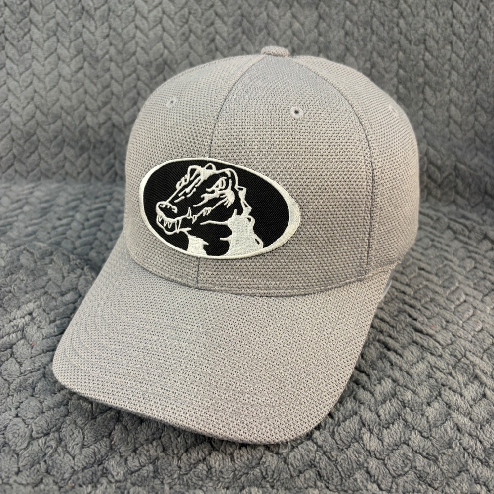 Gator Grip Fitness‎ Gear Flexfit Hat Grey Yupoong Alligator Logo Baseball Cap